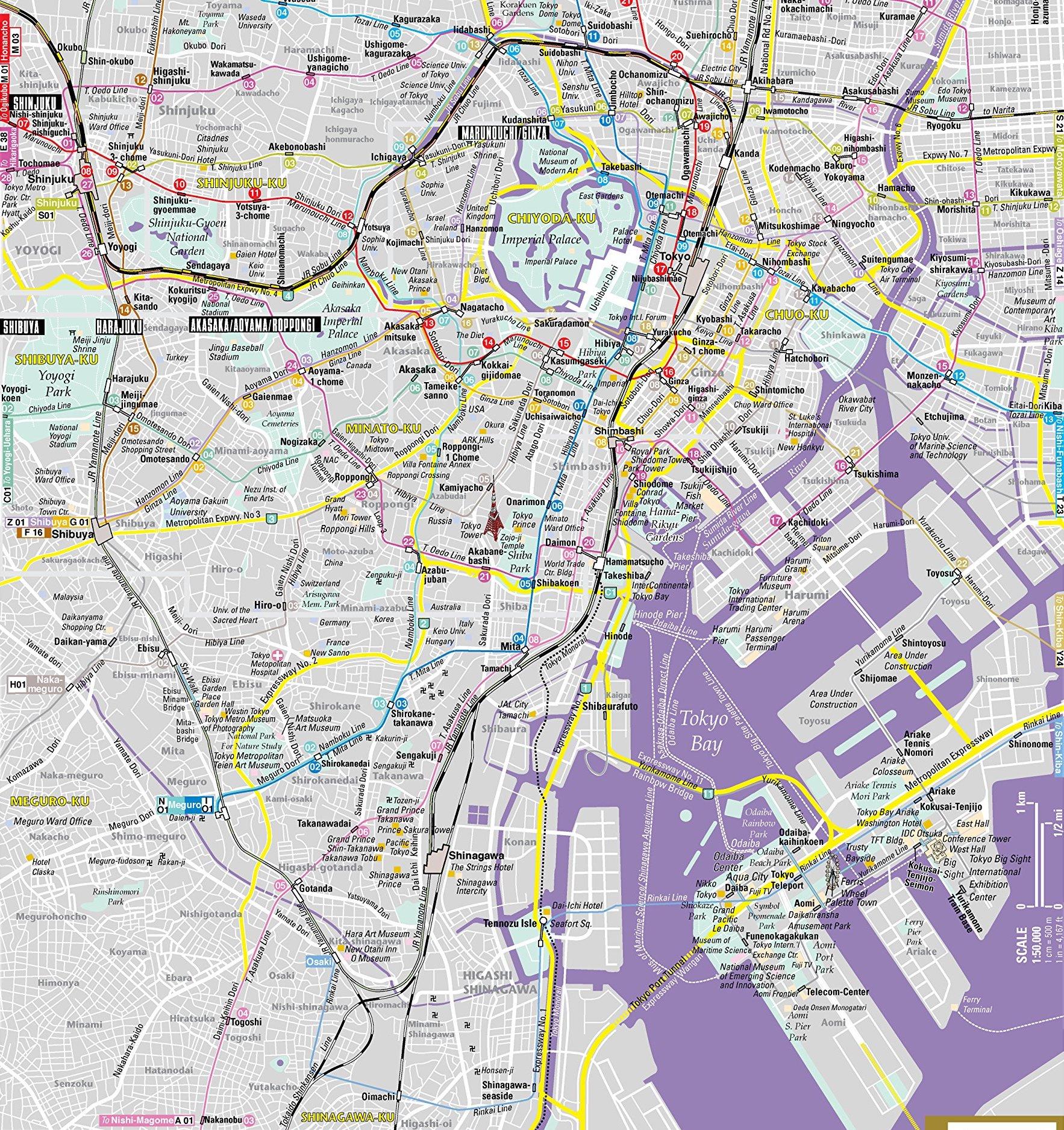 东京都市区地图 东京市区地图 关东 日本