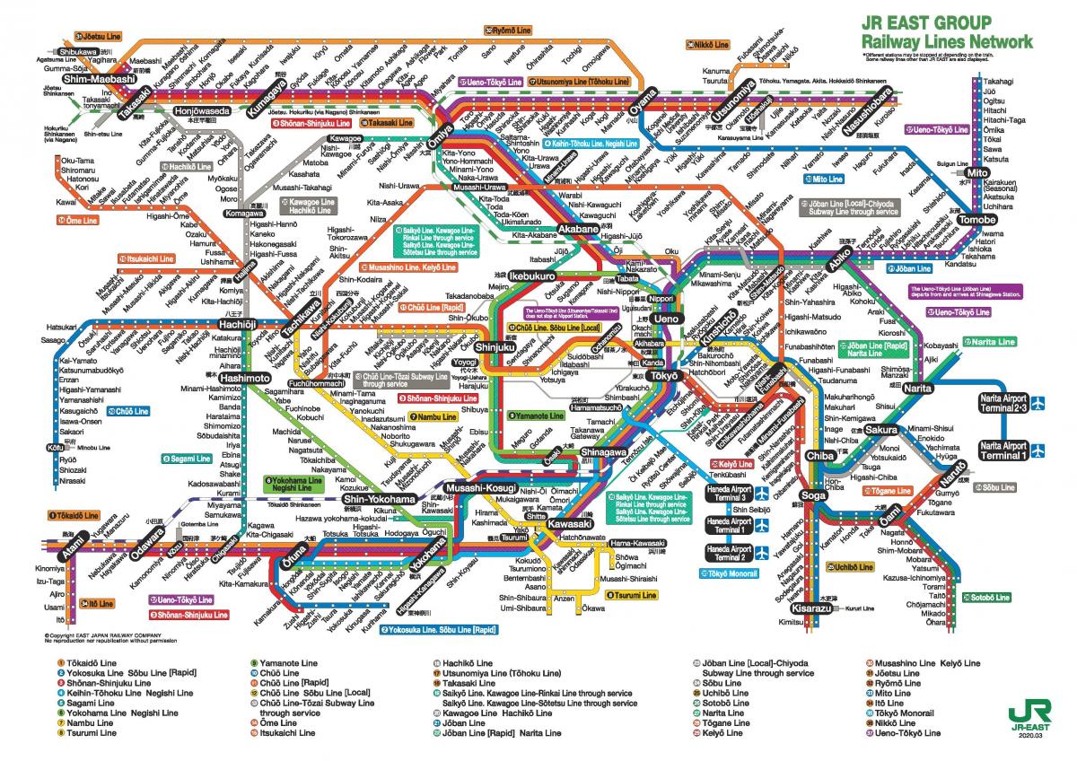 东京JR是火车的地图