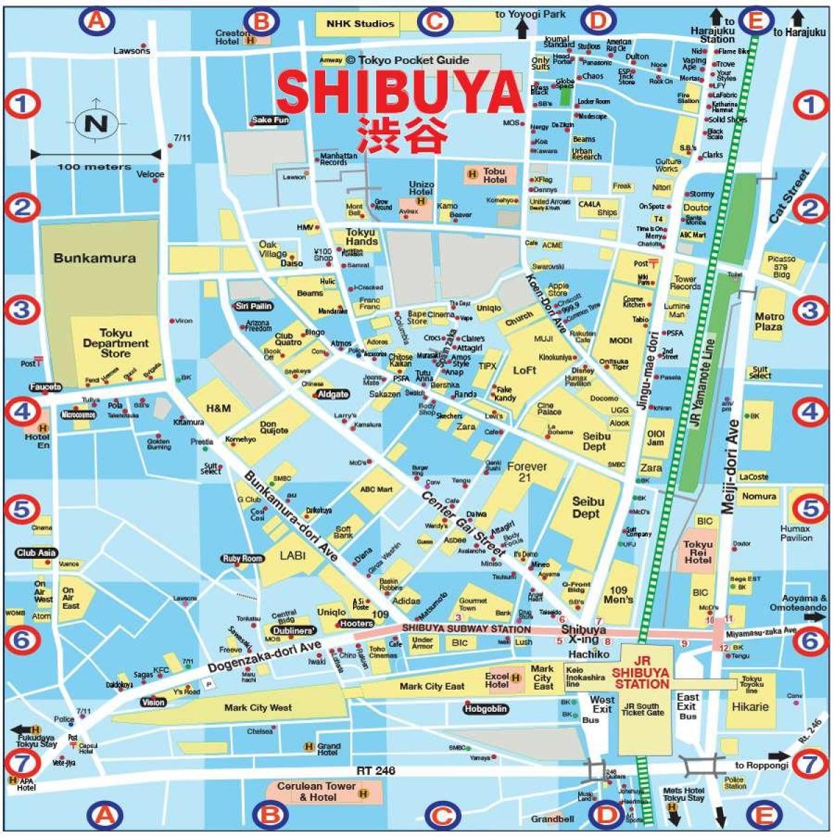 地图东京Shibuya