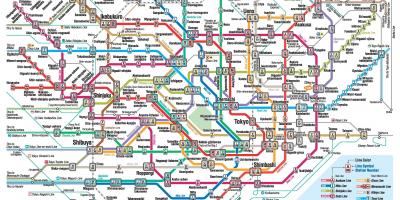 东京的地铁路线图的英语